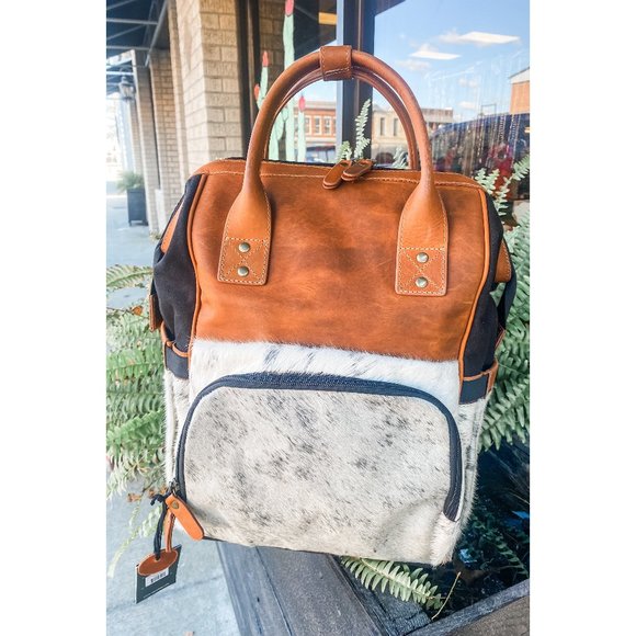 Myra Bag Bags Nwt Myra Bag The Sahara Leather Cowhide Diaper Bag